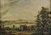 Carl Jonas Linnerhielm View over Hallsnas mansion oil painting